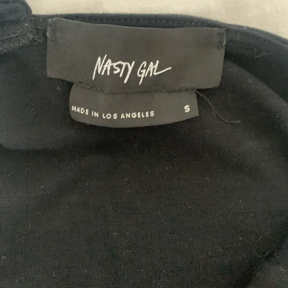 NASTY GAL One Shoulder Black Asymmetrical Body Suit - Picture 4 of 4
